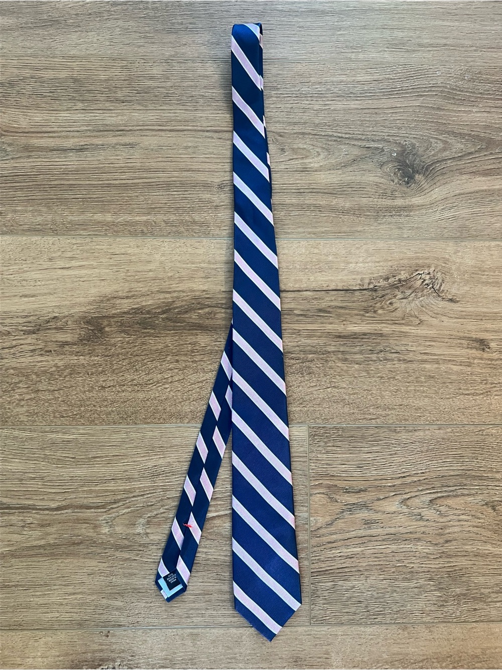 Tommy Hilfiger Navy and Light Pink Diagonal Stripe Tie